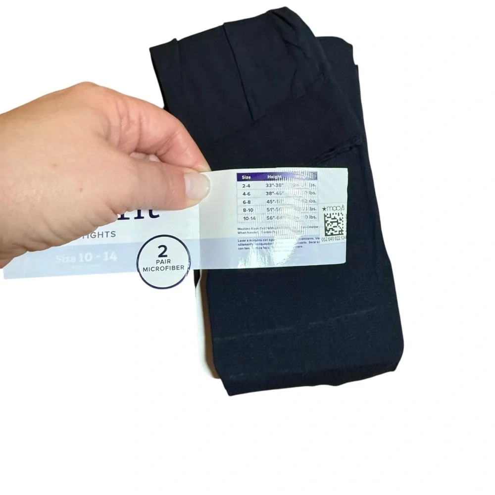 NWT Trimfit Girls Navy Microfiber Tights Size 10-14